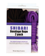 Plesur Cotton Shibari Bondage Rope 2 Pack - Black/Purple by Plesur