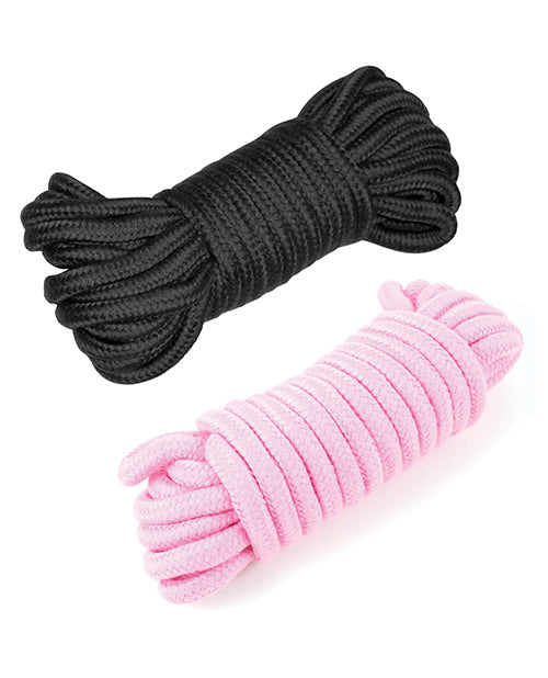 Plesur Cotton Shibari Bondage Rope 2 Pack - Black/Pink by Plesur