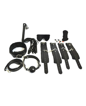 Plesur Everything Bondage 12 Piece Kit - Black by Plesur