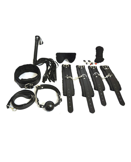 Plesur Everything Bondage 12 Piece Kit - Black by Plesur