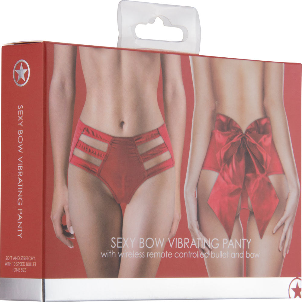 Sexy Bow Vibrating Panty - Red by Shots
