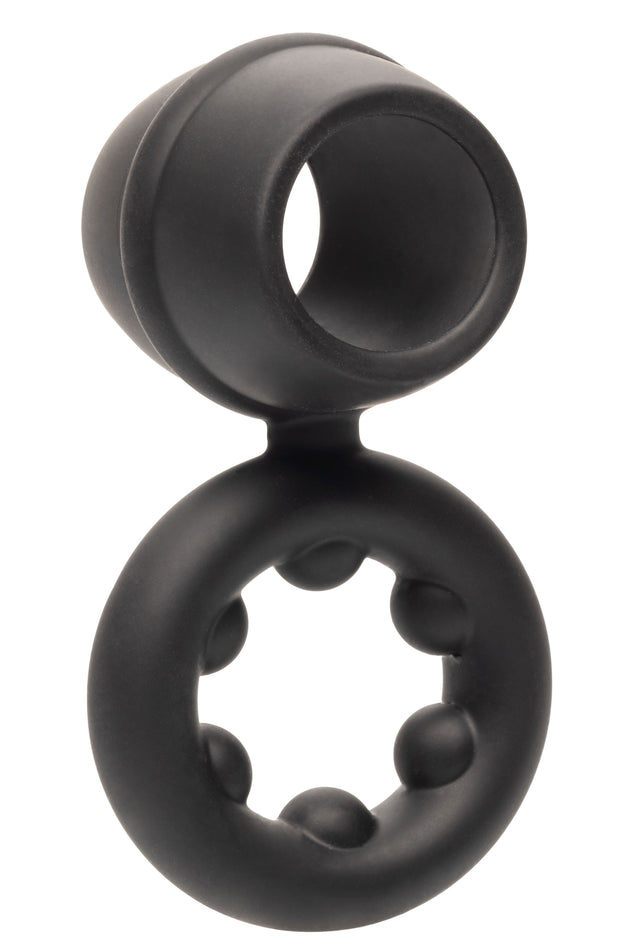 CalExotics Alpha Dual Liquid Silicone Magnum Ring — Black - SE1492502