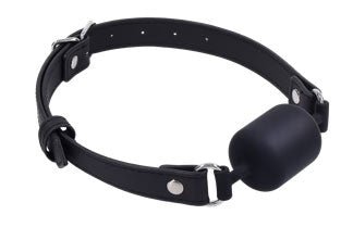 Sportsheets Signature Midnight Muse Barrel Gag — Solid Silicone, Black - SS68118