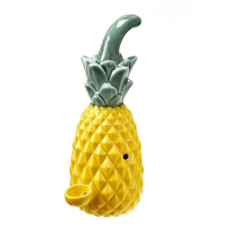 Fashioncraft Pineapple Pipe — Ceramic Novelty Pipe, Yellow, 7.75 in - FC-82407