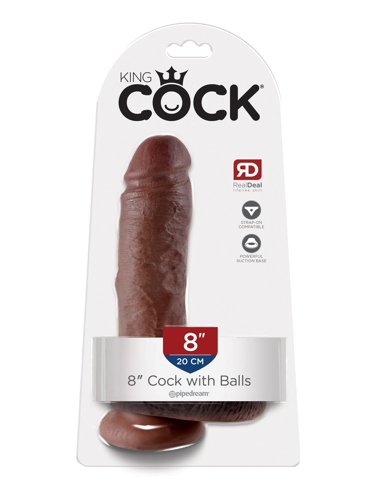 King Cock 8-Inch Cock With Balls - Brown by Pipedream