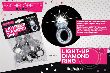 Hott Products Light Up Diamond Rings — 5 Pack - HTP3255