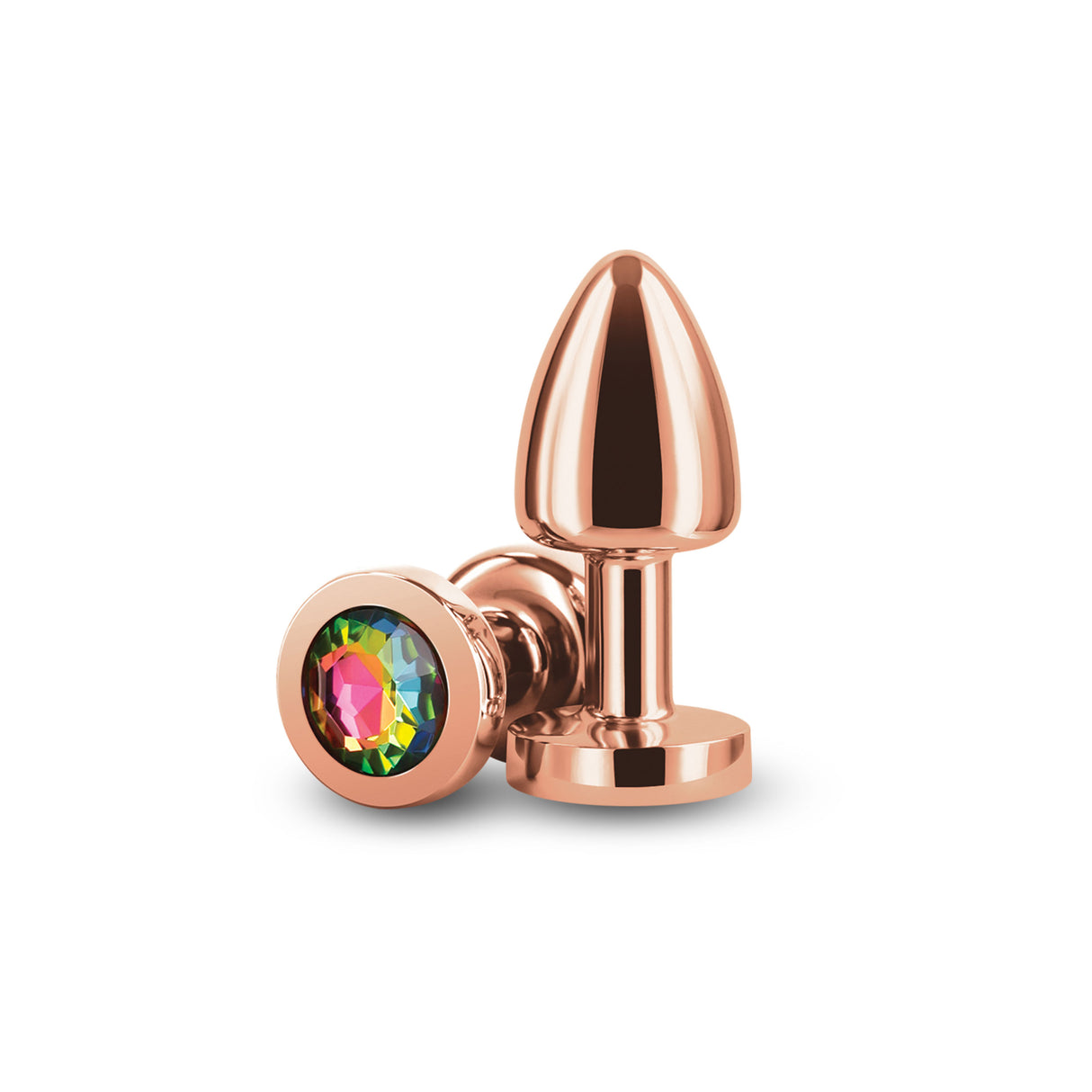 nsnovelties Rear Assets Petite Anal Plug — Rose Gold/Rainbow - NSN-0966-29