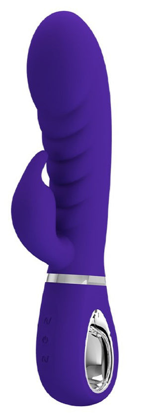 Pretty Love Prescott Super Soft Rabbit Silicone Vibrator — Purple, 8 in - BI-014635-3