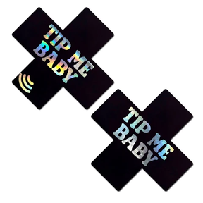 Neva Nude Tip Me Baby NFC Holographic Pasties — Black - CTMB-XF-DOM