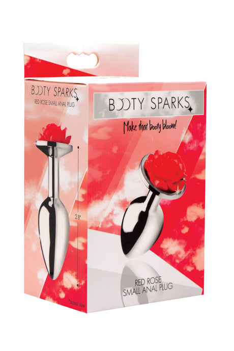 XR Brands Red Rose Nickel-Free Aluminum Anal Plug — Small - BTYS-AF634-SMALL