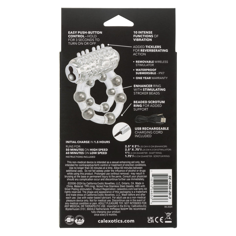 Maximus Enhancement Ring 10 Stoker Beads Rechargeable by CalExotics