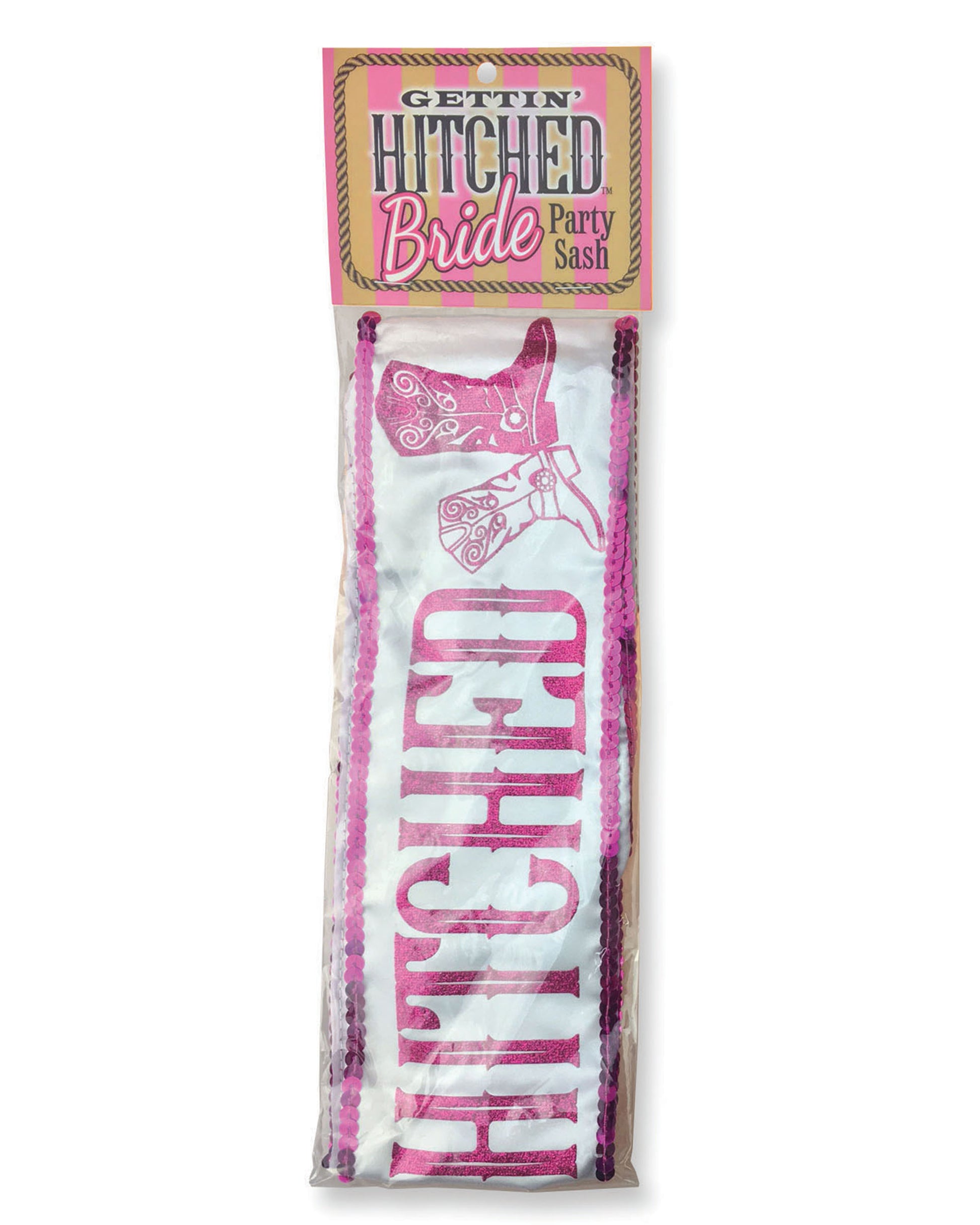 "Gettin' Hitched Bride Party Sash - Sparkle Pink LG-NVC054"