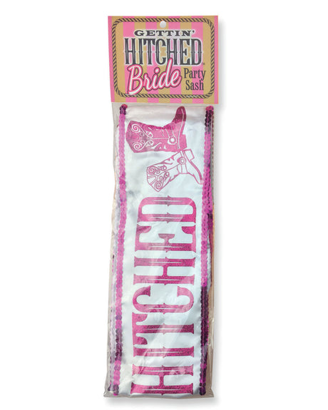 "Gettin' Hitched Bride Party Sash - Sparkle Pink LG-NVC054"