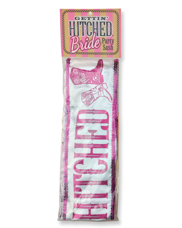 "Gettin' Hitched Bride Party Sash - Sparkle Pink LG-NVC054"