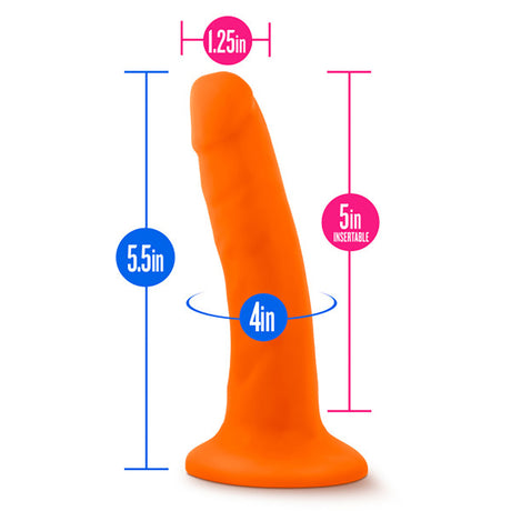 Blush Neo 5.5 Inch Dual Density Dildo — Neon Orange - BL-59519