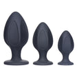 XR Brands Triple Juicers Silicone Anal Trainer Set — Black - AG684