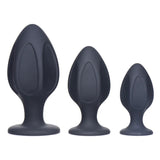 XR Brands Triple Juicers Silicone Anal Trainer Set — Black - AG684