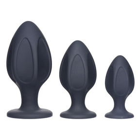 XR Brands Triple Juicers Silicone Anal Trainer Set — Black - AG684