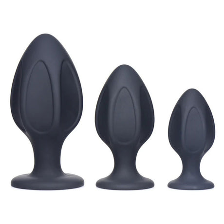 XR Brands Triple Juicers Silicone Anal Trainer Set — Black - AG684