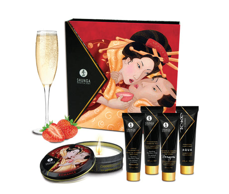 Shunga Geisha's Secrets 5-Piece Gift Set — Sparkling Strawberry Wine - SHU8208