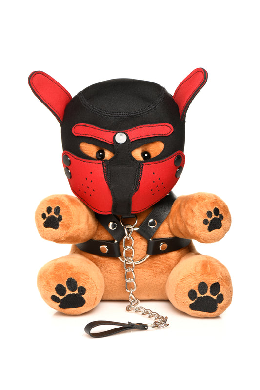 XR Brands Bondage Pup Bear Plush with Puppy Mask — 8.5 in - MS-AH467
