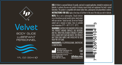 ID Velvet Body Glide 1 Oz by I.D. Lubricants