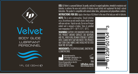 I.D. Lubricants I.D. Velvet Body Glide Lubricant — 1 oz - ID-VEL-31