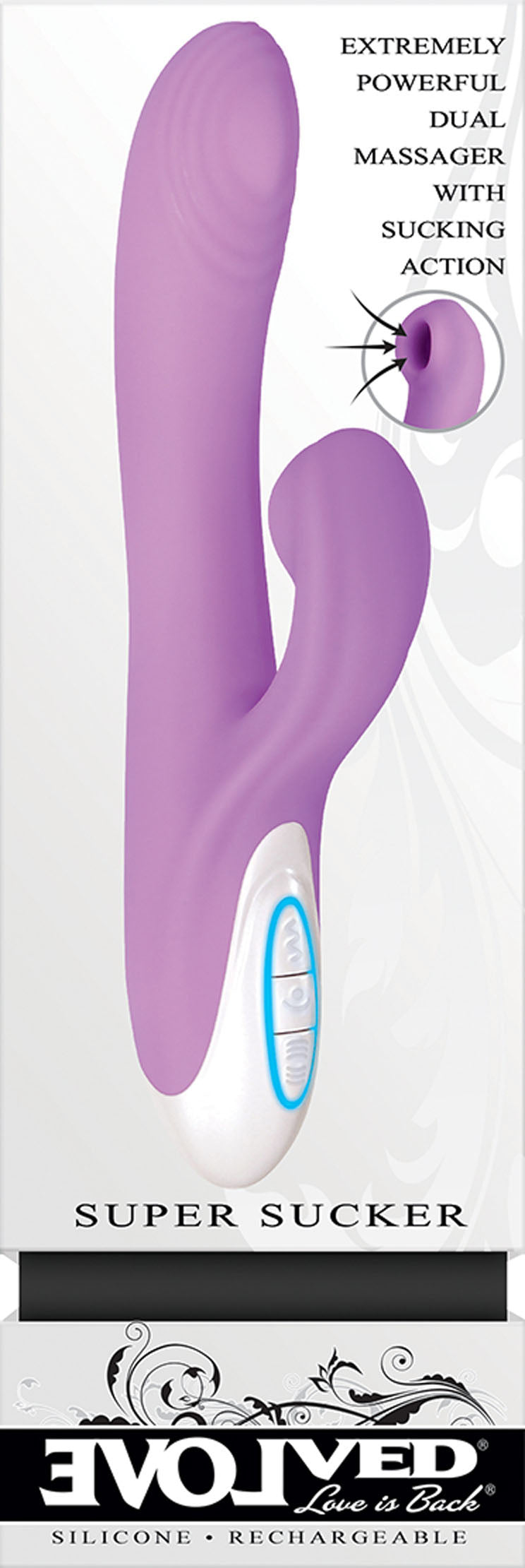 Rechargeable Super Sucker Rabbit Style Vibrator by Evolved Novelties