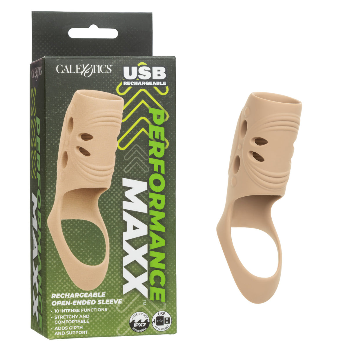 CalExotics Performance Maxx Rechargeable Open-Ended Sleeve, Ivory - SE1633703
