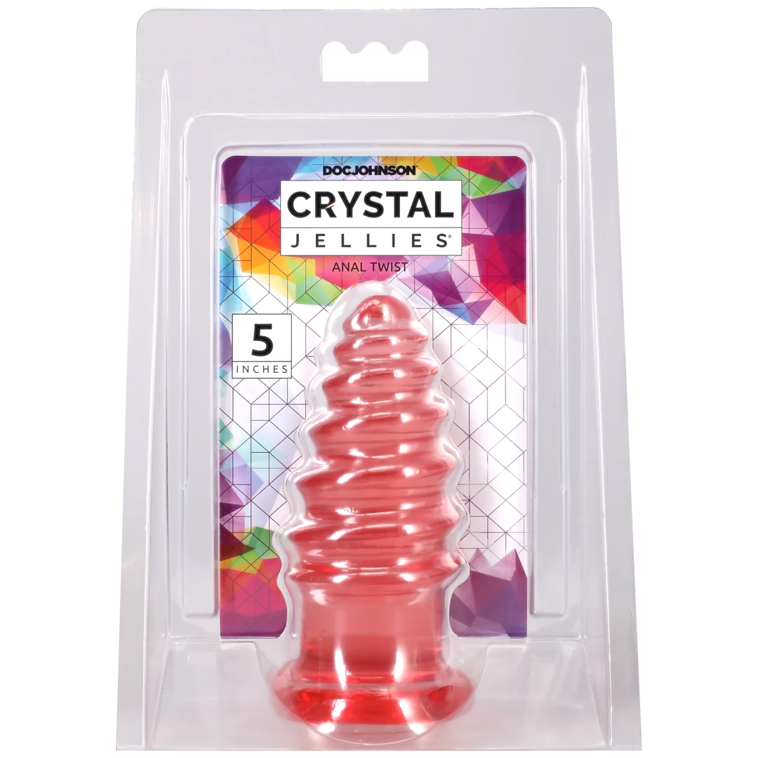 Doc Johnson Crystal Jellies Anal Twist — 5 Inch Pink - DJ0289-08-CD
