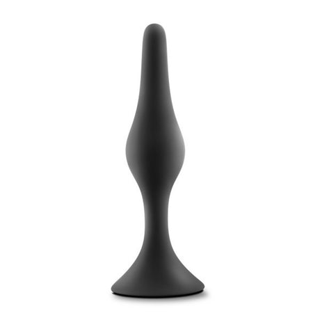 Blush Anal Adventures Platinum Silicone Anal Plug, Medium — Black - BL-21625