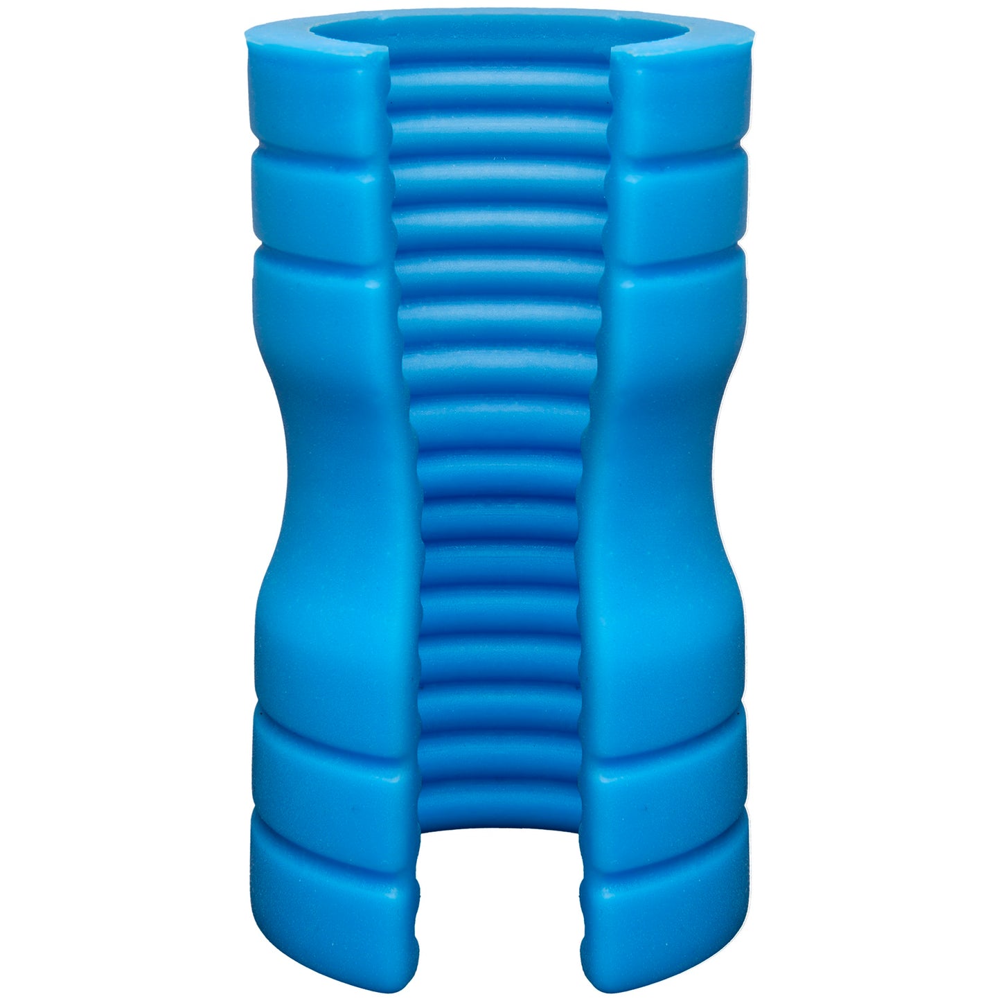 Optimale - Truskyn Silicone Stroker - Ribbed - Blue by Doc Johnson