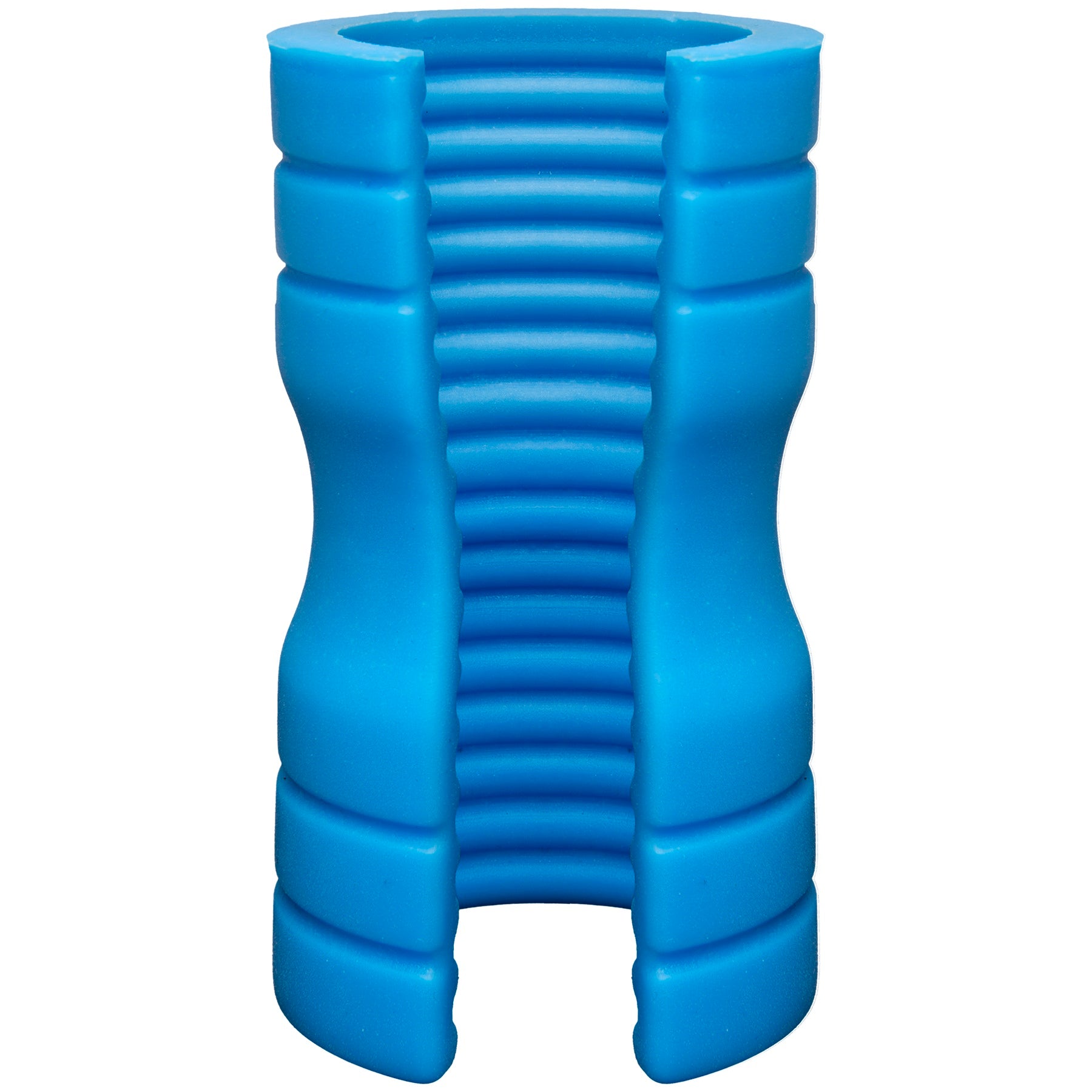 Optimale - Truskyn Silicone Stroker - Ribbed - Blue by Doc Johnson