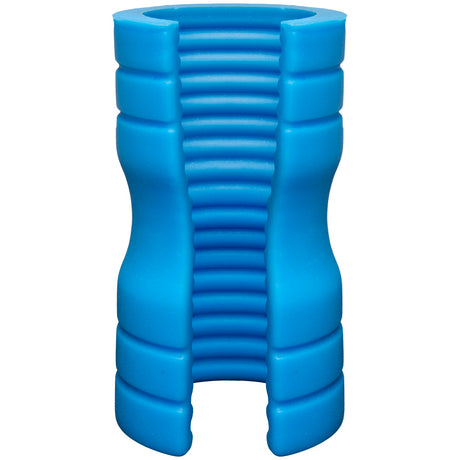 Doc Johnson Optimale Truskyn Ribbed Silicone Stroker — Blue - DJ0694-02-BX