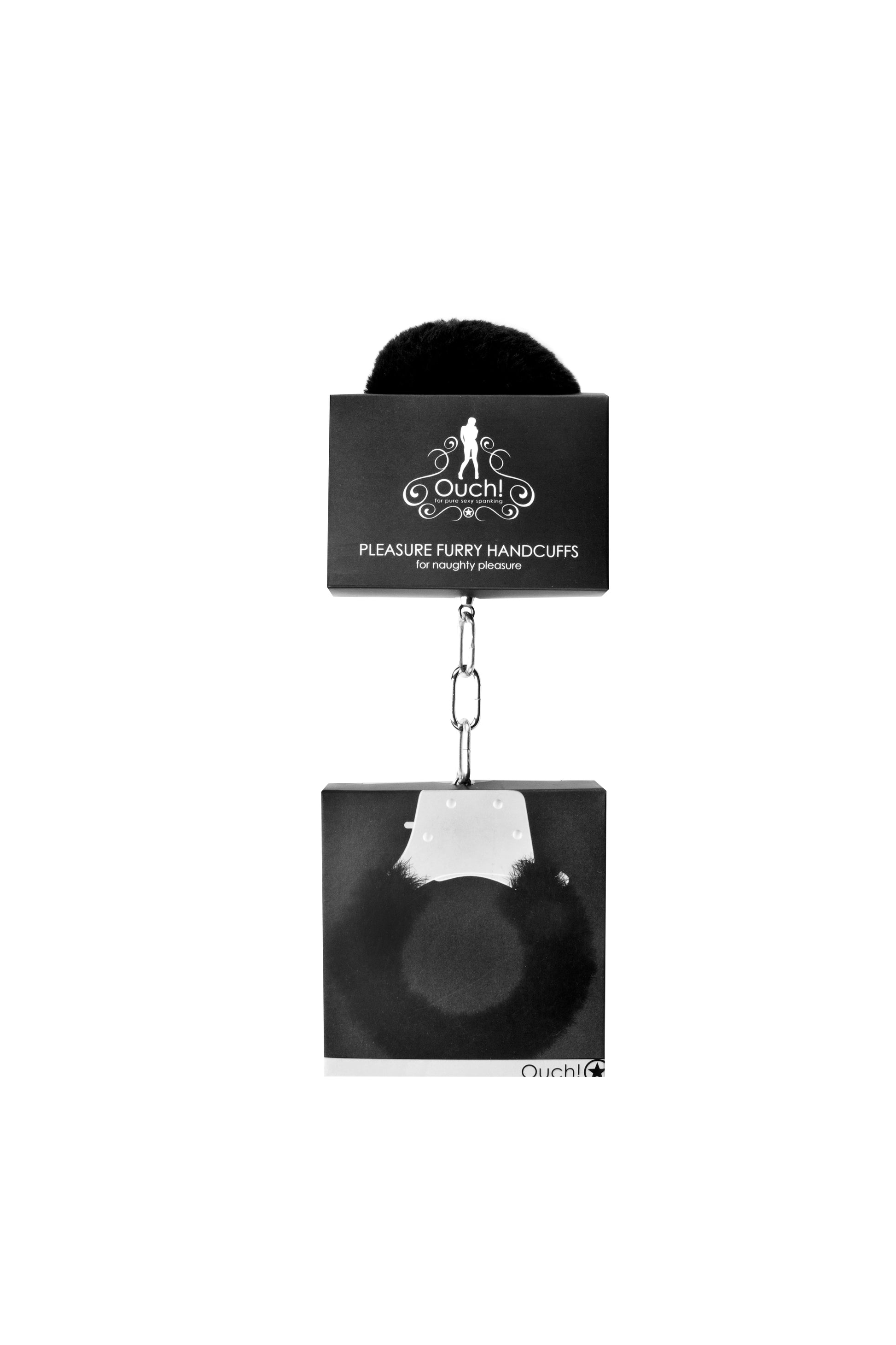Pleasure Furry Handcuffs - Black by Shots