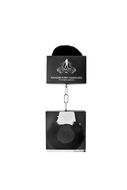 Pleasure Furry Handcuffs - Black by Shots