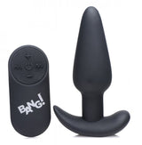 XR Brands 21x Silicone Butt Plug with Remote — Black - BNG-AG563-BLK