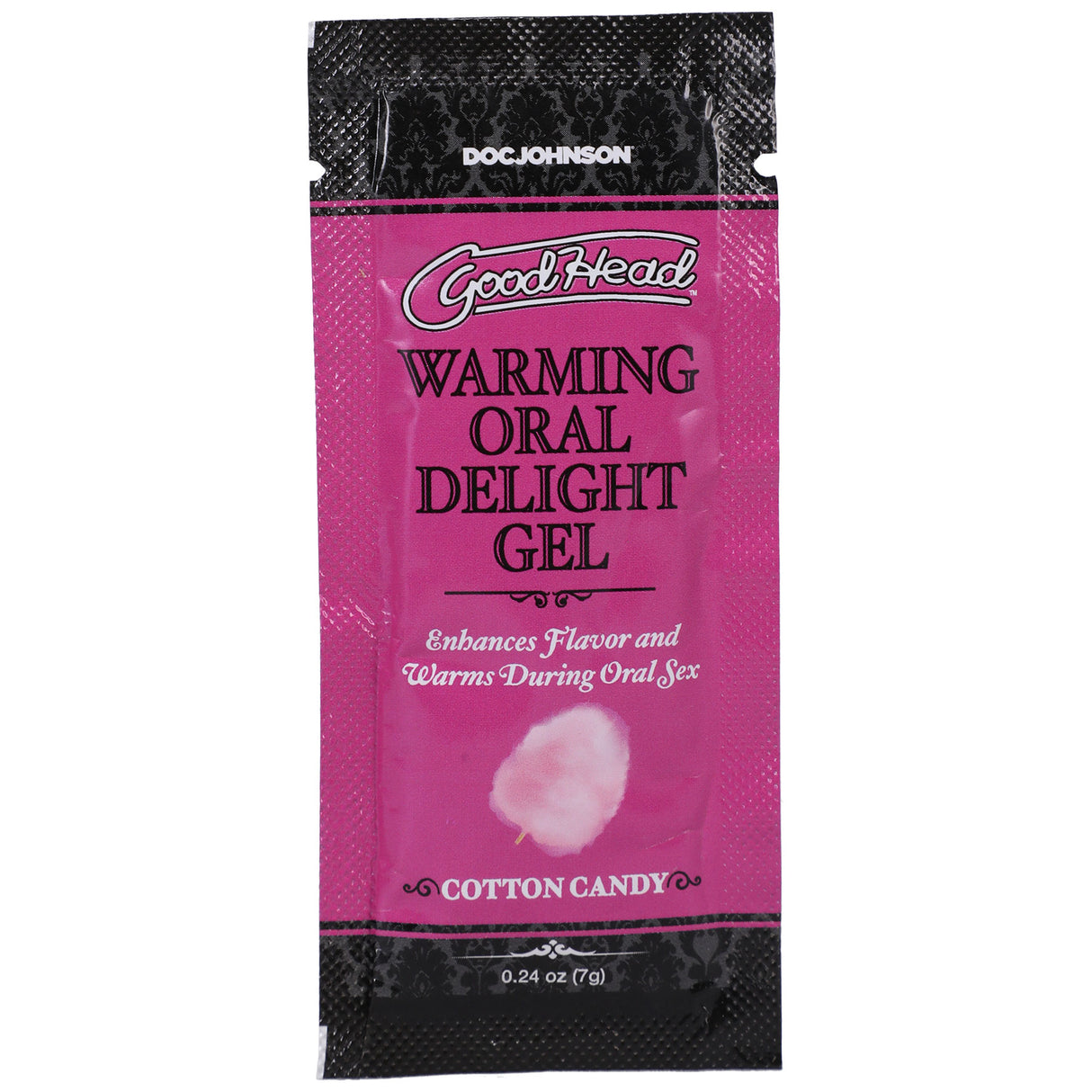 Doc Johnson GoodHead Warming Oral Gel, Cotton Candy — 0.24 oz Single-Use Packet - DJ1387-21-BU