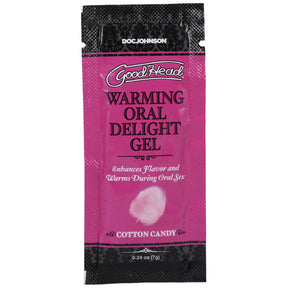 Doc Johnson GoodHead Warming Oral Gel, Cotton Candy — 0.24 oz Single-Use Packet - DJ1387-21-BU