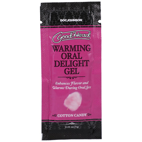 Doc Johnson GoodHead Warming Oral Gel, Cotton Candy — 0.24 oz Single-Use Packet - DJ1387-21-BU
