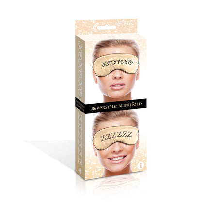 Icon Brands Satin Blindfold — Black/Gold XOXO/ZZZZZ - ICB2637-2