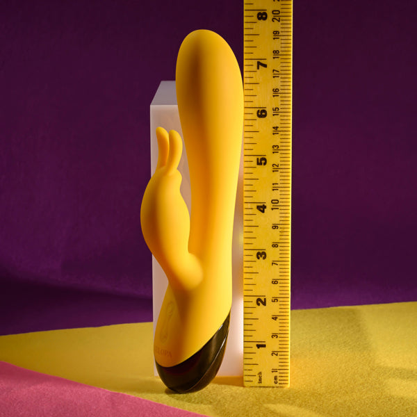 Evolved Novelties Buzzz Bunny Rabbit Vibrator — Yellow, USB Rechargeable - SL-RS-5827-2