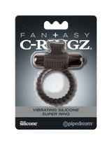 Pipedream Vibrating Silicone C-Ring — Black - PD5966-23