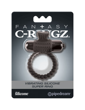 Pipedream Vibrating Silicone C-Ring — Black - PD5966-23