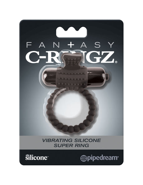 Pipedream Vibrating Silicone C-Ring — Black - PD5966-23