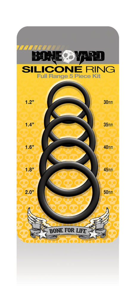 Rascal Boneyard Silicone Ring 5-Piece Kit — Black (30–50mm) - BY-0100