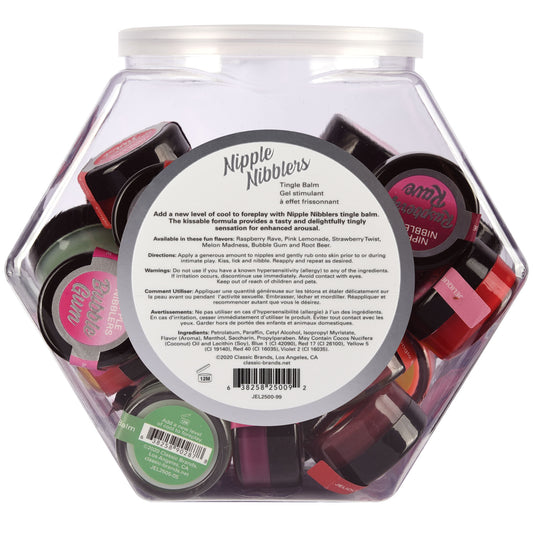 Jelique Products Jelique Nipple Nibblers Tingle Balm — 36 Pack (3g Jars, Assorted) - JEL2500-99
