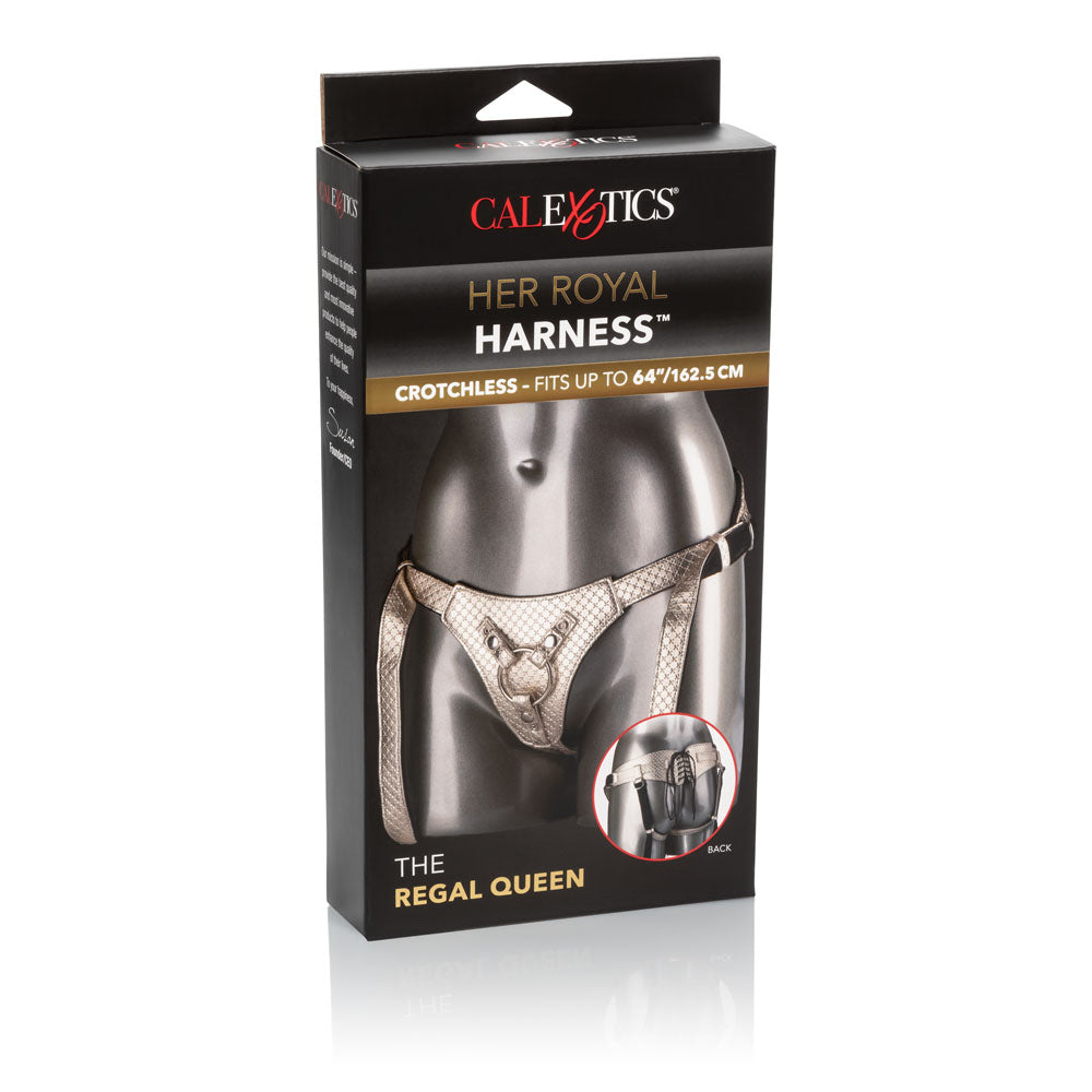 CalExotics Her Royal Harness Regal Queen — Gold Crotchless Harness - SE1563153