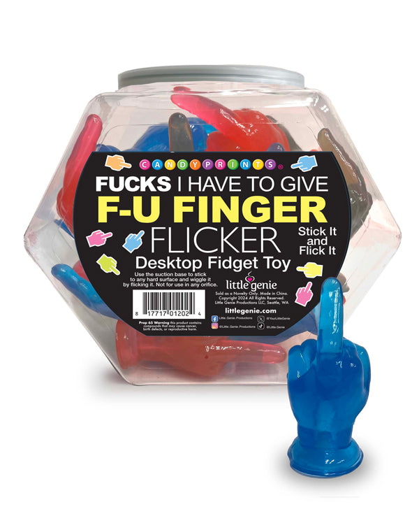Little Genie FU Middle Finger Flicker Fidget Toy, 3.5 in Suction — 24 Pack - LG-CP1202