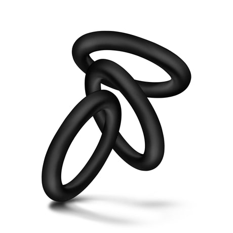 Blush Performance Pure Silicone Cock Rings, Small 3-Pack — Black - BL-70815